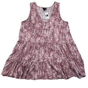 Daytrip By Buckle Sleeveless Tiered Babydoll Tank Top Shirt Women's Large NWT